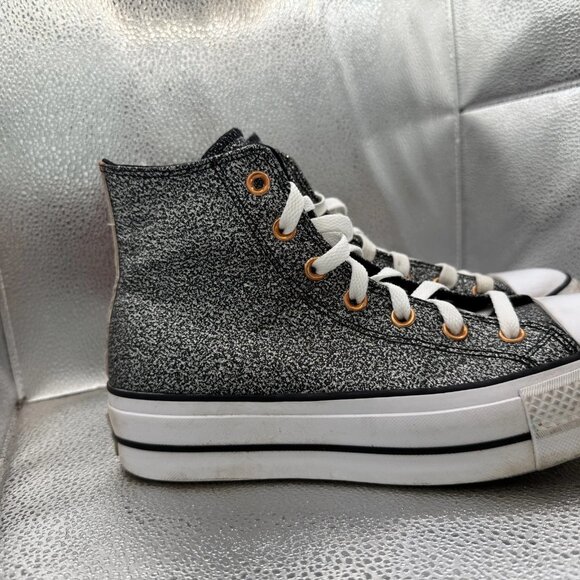 Size 8.5 Converse Chuck Taylor All Star Platform Metallic High Sneakers A01301C‎ - Picture 2 of 11